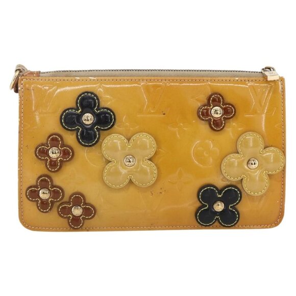 LOUIS VUITTON Monogram Vernis Lexington Pouch Flower Beige M92246 LV Auth BA7381 - Picture 3 of 16